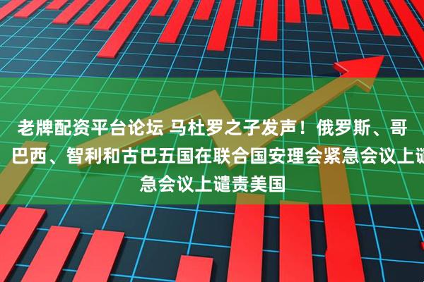 老牌配资平台论坛 马杜罗之子发声！俄罗斯、哥伦比亚、巴西、智利和古巴五国在联合国安理会紧急会议上谴责美国