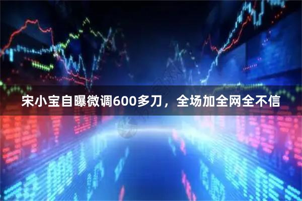 宋小宝自曝微调600多刀，全场加全网全不信